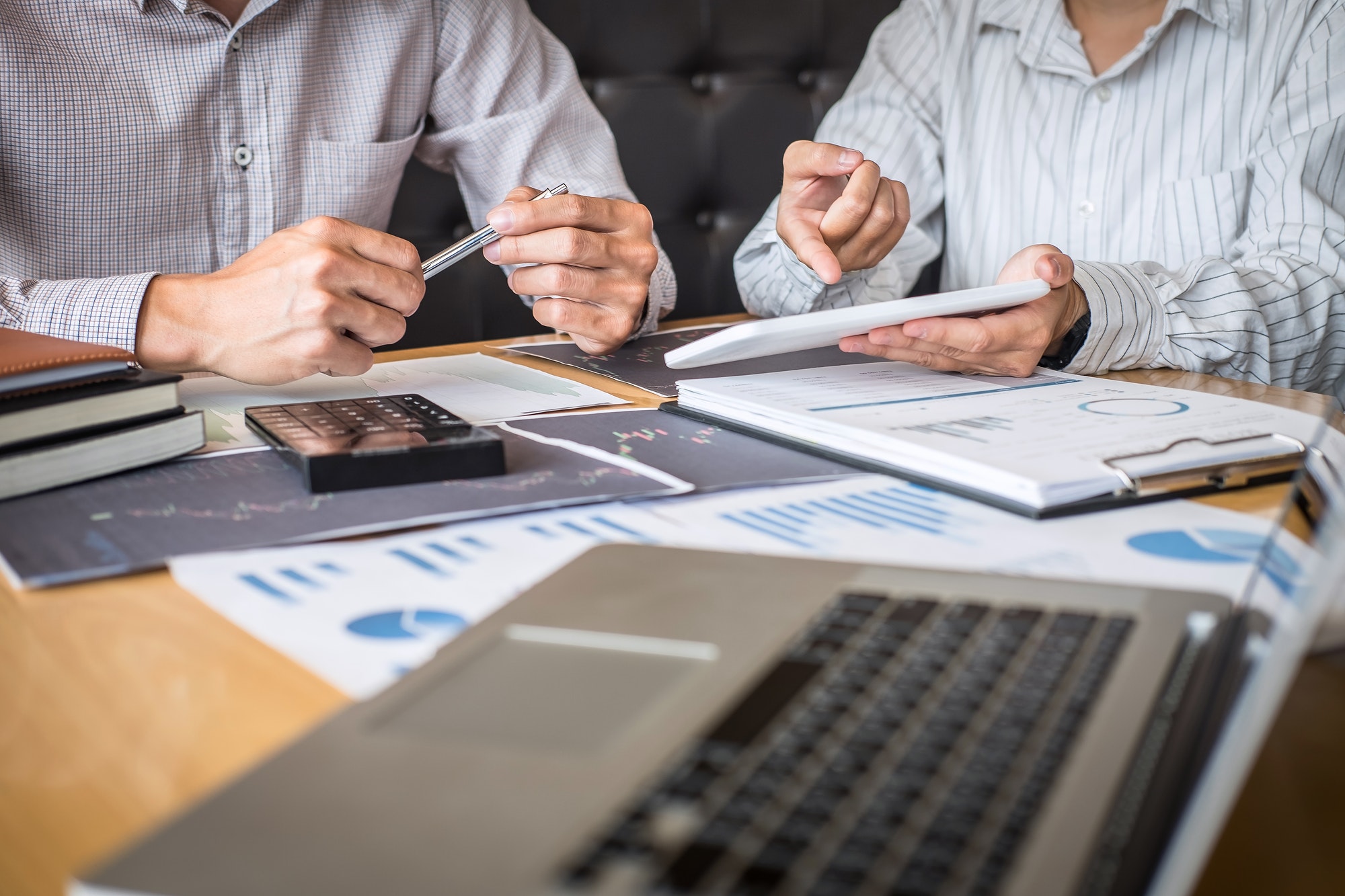 Business team on meeting to planning investment trading project and trading strategies of deal