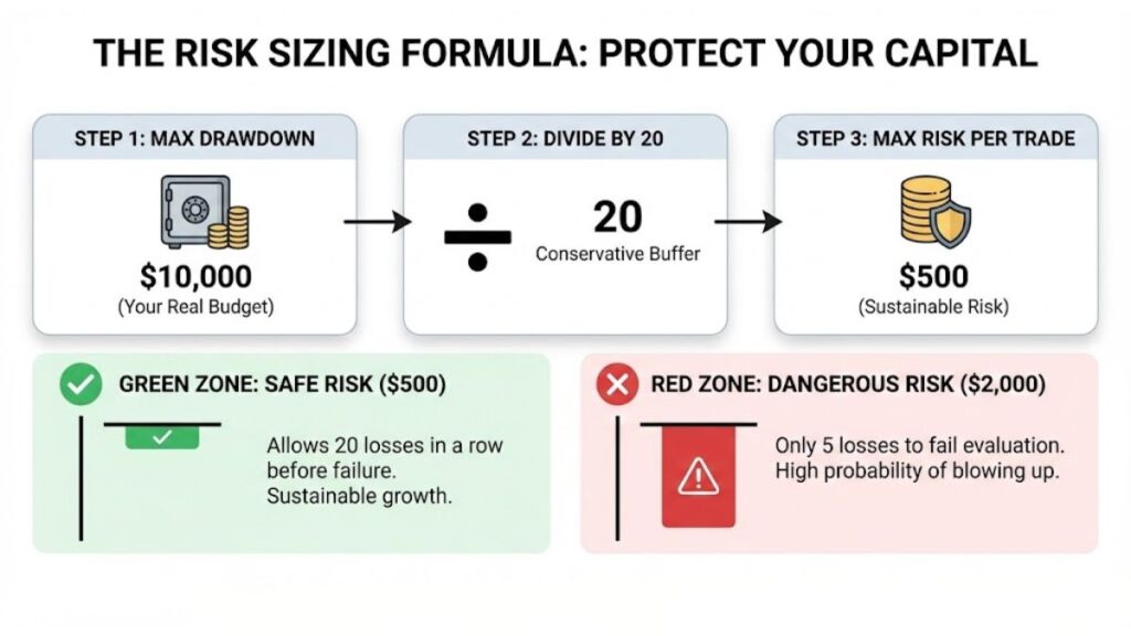 prop firm risk sizing formula to protect your capital