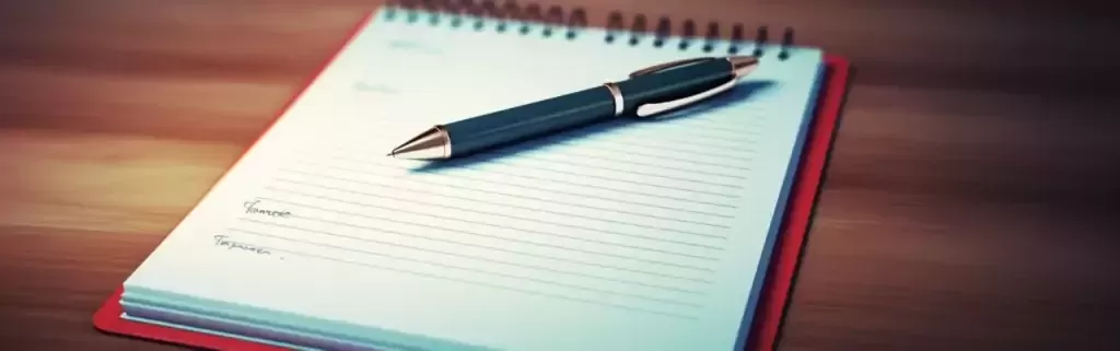 a checklist with a pen for record keeping