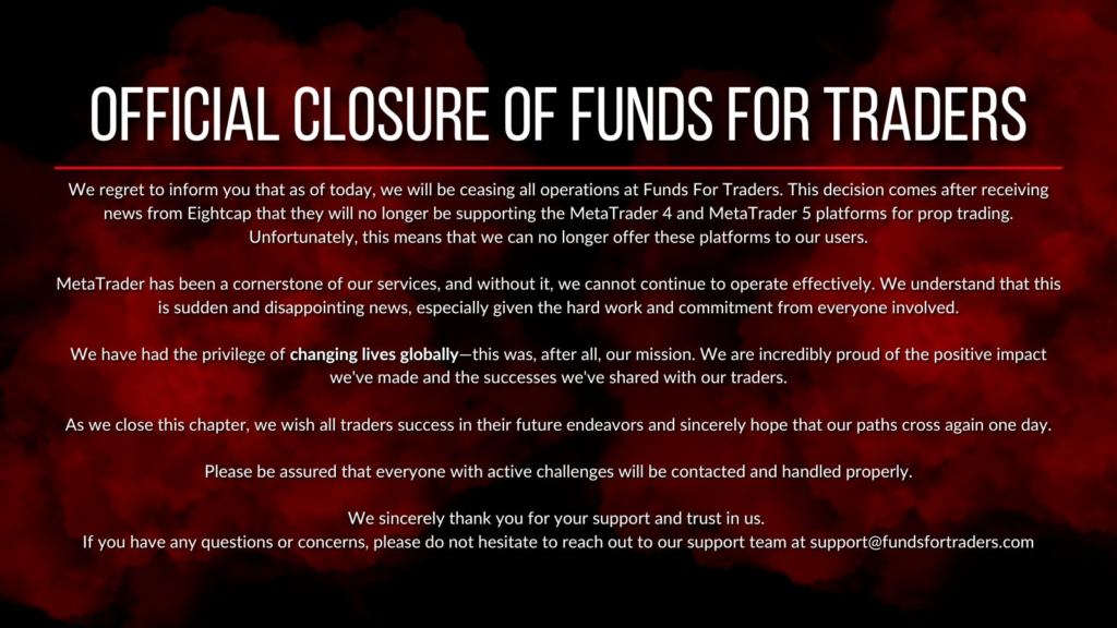 funds for traders shut down