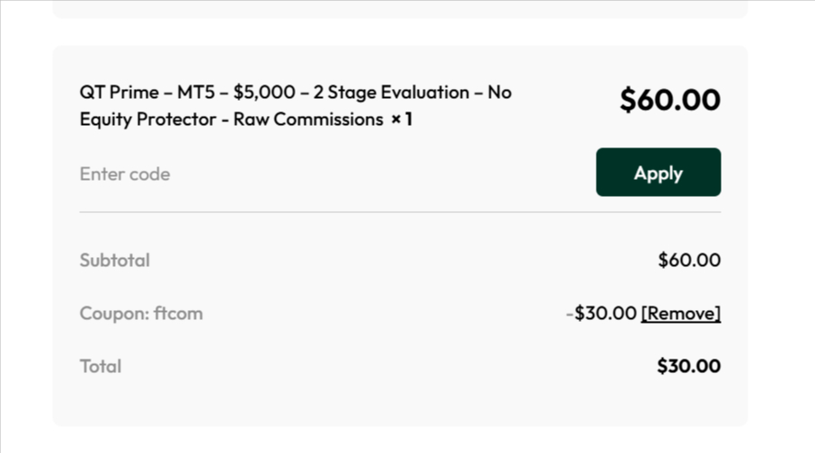 QT Funded 5K account discounted price