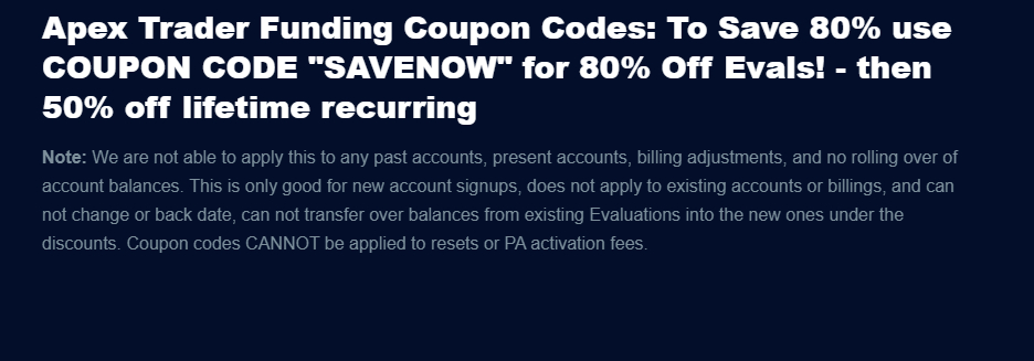 apex trader funding coupon code